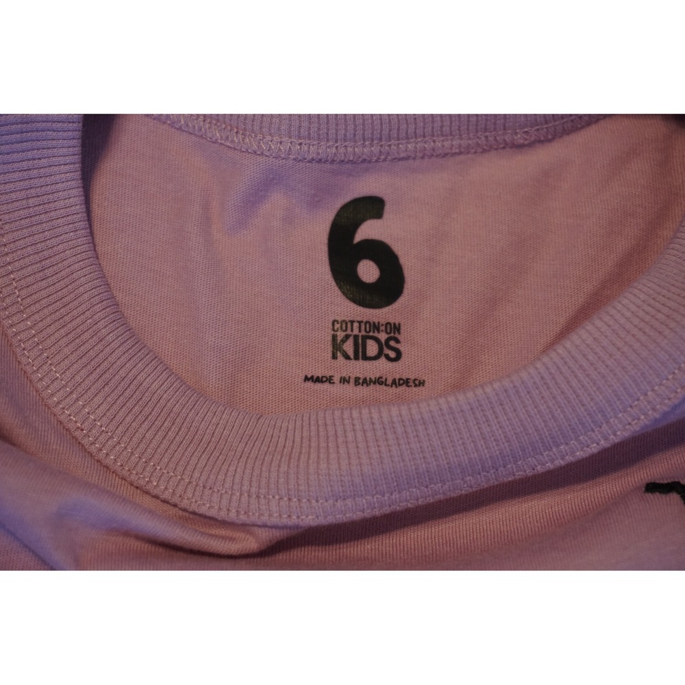 Cotton On Kids Funday Club Graphic Tee Mauve Purple Short Sleeve Shirt Size 6 - Picture 5 of 6